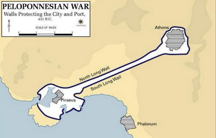Оборонительные стены от Афин до порта Пирей. фото:list25.com